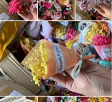 Hoa Bi, Hoa Hồng, Hoa Hướng Dương trang trí bánh