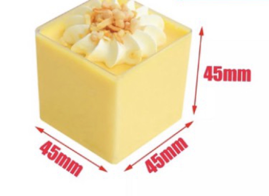 Hộp Vuông Mica bánh lạnh ( mousse , tiramisu, bánh kem….)