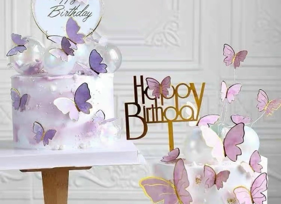 Cắm Bướm Giấy trang trí bánh kem