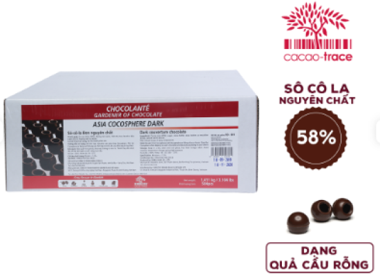 Sô cô la nguyên chất trái banh Cocosphere - Đen 58% - RD-001